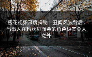 樱花视频深度揭秘：丑闻风波背后，当事人在粉丝见面会的角色极其令人意外