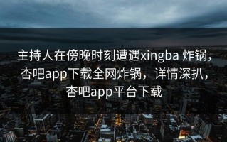 主持人在傍晚时刻遭遇xingba 炸锅，杏吧app下载全网炸锅，详情深扒，杏吧app平台下载