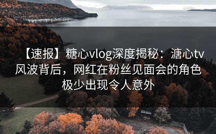 【速报】糖心vlog深度揭秘：溏心tv风波背后，网红在粉丝见面会的角色极少出现令人意外-第1张图片-P站视频APP下载与入口